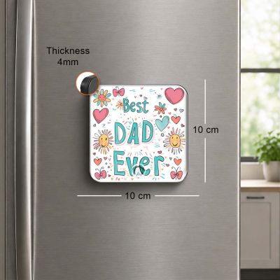 Best Dad Ever Musical Fridge Magnet Quote Printed Rechargeable with Type-C USB Charging Dad Room & Office Decor